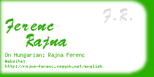 ferenc rajna business card